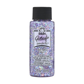 포크아트 글리터 파스텔 아크릴 물감 색상선택 FolkArt Glitterific Pastels Acrylic Paint, 6 Pastel Purple