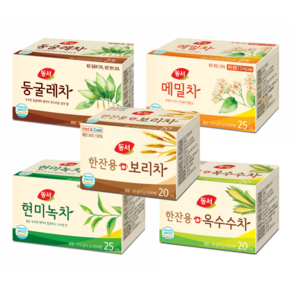 동서 티백세트(현미녹차+둥굴레차+메밀차+한잔용보리차+한잔용옥수수차), 1.5g, 1개, 25개입