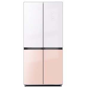 하이얼 글램글라스 인테리어 4도어 냉장고 HRS445MNWP 433L 핑크