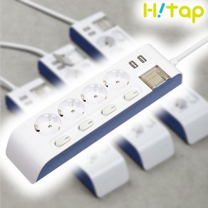 현대일렉트릭 하이탭 개별 스위치 USB 충전 2포트 2800W 국산 안전 멀티탭