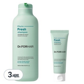 닥터포헤어 두피 모발 케어 피토프레시 딥클렌징 지성샴푸 500ml + 샴푸 70ml 570ml 3세트, 1개