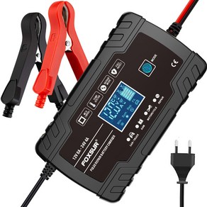 우스틴스 폭스수르 12V 24V 자동식별 자동차 배터리 충전기 배터리복원기 펄스 수리 충전기 노란색 1개