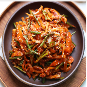 밥도둑 반찬 새콤달콤 밑반찬 도라지 오징어무침 당일제조, 1개, 1kg