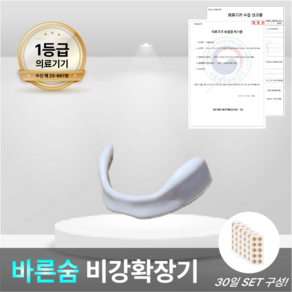바름숨 코골이완화 비강확장기 화이트 30일분, 1세트