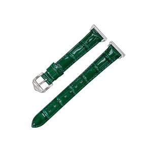 우먼스9999 갤럭시워치4/5/6 호환 가능 글로시 악어 스트랩 밴드, 20mm, 글로시 그린