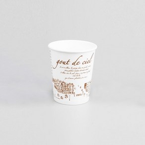 테이크아웃컵 일회용 커피 음료 약350ml 파리 종이컵 83파이 10온스(300개), 300개, 1개