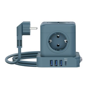 일렉온 큐브 멀티탭 5구 멀티콘센트 USB C PD 고속충전 절전스위치 리드선 ECU-513