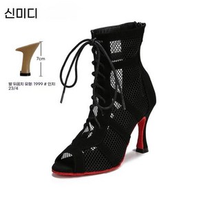 댄스스포츠신발 라틴댄스신발 여성댄스화 레이스 업 슈즈 레드 솔 블랙 볼룸 하이힐 탱고 모던 재즈 부츠