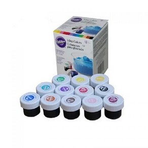 [해외] Wilton 케이크 안료 퐁당 케이크 안료 색 붙여 넣기 음식 베이킹 도구 12 색 안료 dropship, 1개