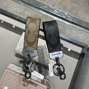 코치 COACH Key Ring 시그니처 캔버스의 루프 키 포브 CJ748 호환