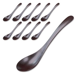 키치노 YK 긴 우동 스푼 10P 비쥬 멜라민 업소용 일식, 1세트, 10개, YK비쥬833긴우동스푼 브라운