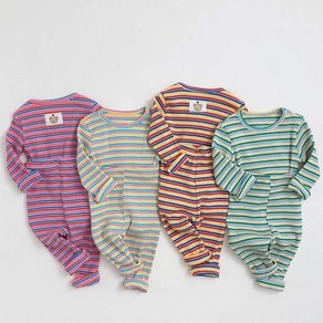 배색 골지 스트라이프 스판 실내복 남여 가을 아기 유아 아동 캐주얼 상하내복