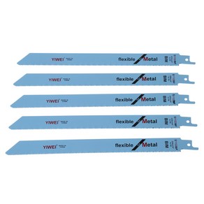 금속 및 목재 절단을 위한 5개의 S1122BF 왕복 사브르 톱날 227mm 9인치, 5개
