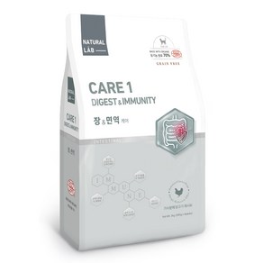 내츄럴랩 고양이 케어1 유기농 기능성 사료, 장건강/유산균, 2kg, 1개