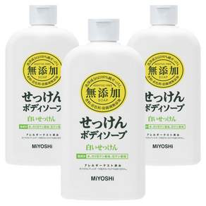 미요시 바디 솝 하얀 비누, 3개, 400ml
