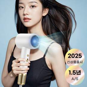 Darlisex 음이온 헤어드라이기 고출력 BLDC 가정용 전문가용 헤어드라이어 2400W, 화이트