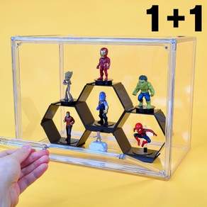 [당일출고] 홈인코 자외선차단 피규어장식장 아크릴케이스, 분리형(칸막이미포함) 1+1, 1개