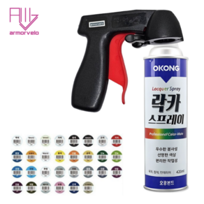 오공 락카 스프레이 페인트 + 아모르벨로 락카건 증정, 흑색, 1개