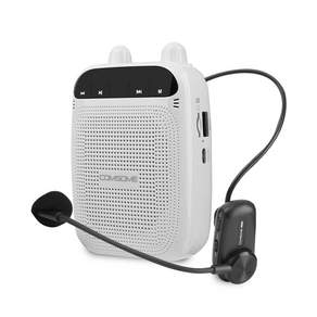 컴썸 UHF 휴대용 강의용 무선 블루투스 앰프 스피커 일체형 마이크 세트, RWM-600, 화이트