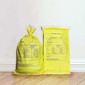 오염 누출 지정폐기물 전용마대(20L) - 코팅마대 (폐광물 폐페인트 폐유기용제 폐유독물질) 폐기물 안전수거 분리수거 불연성 쓰레기봉투, 1개