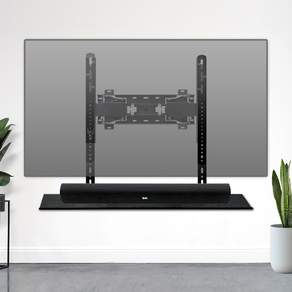 오케이홈멜 무타공 tv 사운드바 거치대, 오케이다용도선반 블랙 55cm, 1개