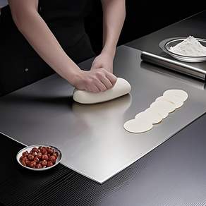 하루꿈 스테인레스 도마 ㄱ자 가정용 싱크대 스텐 304 위생 상판 보호판 업소용 도마 반죽판, 평판형, 1개