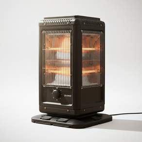 도노 오방향 레트로 발터치형 전기스토브, 블랙