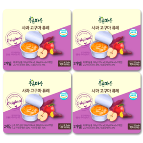 푸른마루 당 낮은 국산 유기농 실온 이유식 아기 퓨레 80gX2개입, 4세트, 160g, 사과고구마