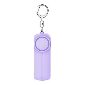 Keebright 휴대용 미니 경보기 130dB 경보음 LED 라이트 내장 여성 아이 노인용 호신용품 자기방어 알람 키링, 보라, 1개
