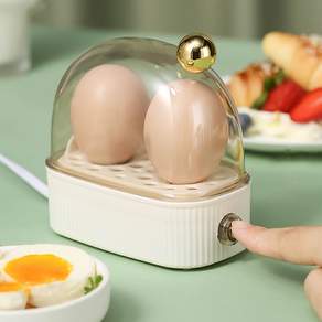 계란찜기 소형계란삶는기계 가정용 기숙사 다용도반숙 달걀찜기, 흰색