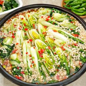 셰프애찬 얼갈이 물김치 김치 꽁보리김치 1kg/캔, 1kg, 1개