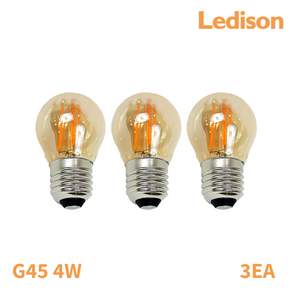 Ledison 에디슨전구 베이직전구 G45 4w, 3개, 전구색