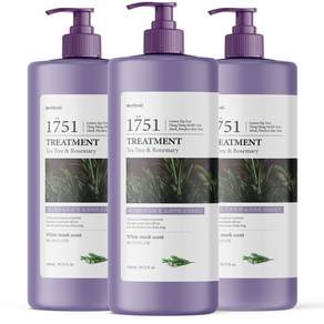 1+1+1 메르헨트 티트리 앤 로즈마리 대용량 트리트먼트 1500ml 화이트머스크향 퍼퓸 린스 컨디셔너 헤어팩, 1.5L, 3개
