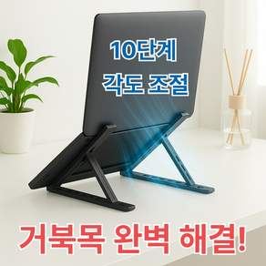 로즈바운드 초경량 각도조절 접이식 노트북 거치대, 블랙, 1개