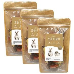 포시즌 햄스터 토끼 기니피그 소동물 모듬 이갈이, 3개, 100g