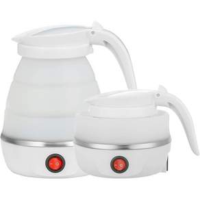 PYHO접이식 전기포트 여행용 접이식 전기포트600ML 휴대용 접이식 전기포트ZDH07, 흰색