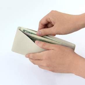 페니체 머니 포켓 라운딩 골프 지갑 PU 지폐 머니 클립 내기지갑 용돈 봉투, 아이보리, 1개