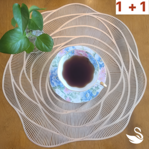 세미스타일 세련된 로즈 고급식탁매트 2P, T 골드, 2개, 38 * 38cm