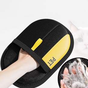 VV CASA 애완동물 털 제거 장갑 블랙 1개，소파 카펫 신발 옷 고양이 강아지 정전기 타입 재사용, 1개