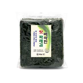 해농 맛 파래김 80g(50매) 바삭한 무조미 구운김, 80g, 1개
