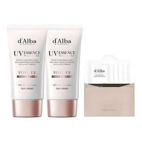 달바 워터풀 톤업 선크림 SPF 50+ PA++++ 50ml x 2p + 밸런싱 비건 젤 클렌저 15ml 세트, 1개
