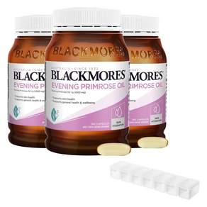 블랙모어스 이브닝 프림 로즈 오일 1000mg 캡슐 190정 3개 + ITS NEATS 7칸 약통, 1세트, 570정