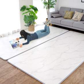 삼바텍 1+1 퓨어 PVC 놀이방매트 특대형 140x250cm 유아 어린이 거실 아이방 층간소음방지 매트, 스노우마블