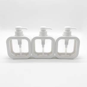 디스펜서 공중부양 후크 세트 - 샴푸 투명 용기 공병통, 일반형, 3개, 300ml