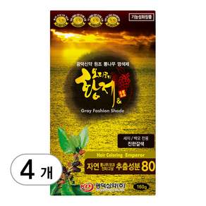 오디코디황제앤 160g (파우치형) 피부 비자극 시험 완료 새치 커버 염색약 [구성별 증정 이벤트], 진한갈색, 4개