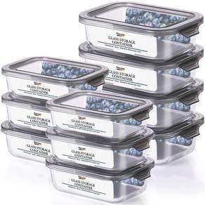 파쿠젠 이지캡 내열유리 반찬통세트 직사각 10P 440ml 6p+680ml 4P, 1세트, 직사각440ml 6p+680ml 4P 10p