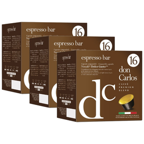 돈 카를로스 돌체구스토 호환 캡슐커피 3박스 48캡슐, 에스프레소 바, 3개, 16개입, 7g