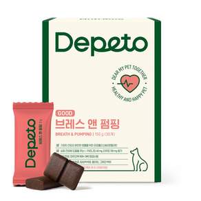디페토 강아지 기관지 심장 면역 영양제 굿 브레스앤펌핑 150g, 30정, 종합영양제, 1개