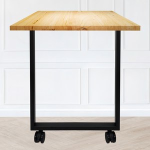 철물의민족 사각 철제다리 테이블 책상 식탁 상다리 높이조절 바퀴형 프레임, 사각 철제다리 700-화이트(바퀴형)