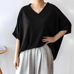 [코코세븐]빅사이즈 여자 브이넥 루즈핏 반팔 오버핏 박시티셔츠